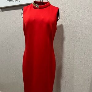 Calvin Klein Vibrant Red Midi Dress